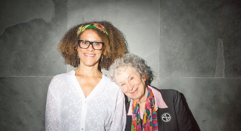 British-Nigerian writer Bernardine Evaristo shares her Booker win with famous writer Margaret Atwood  (theguardian)