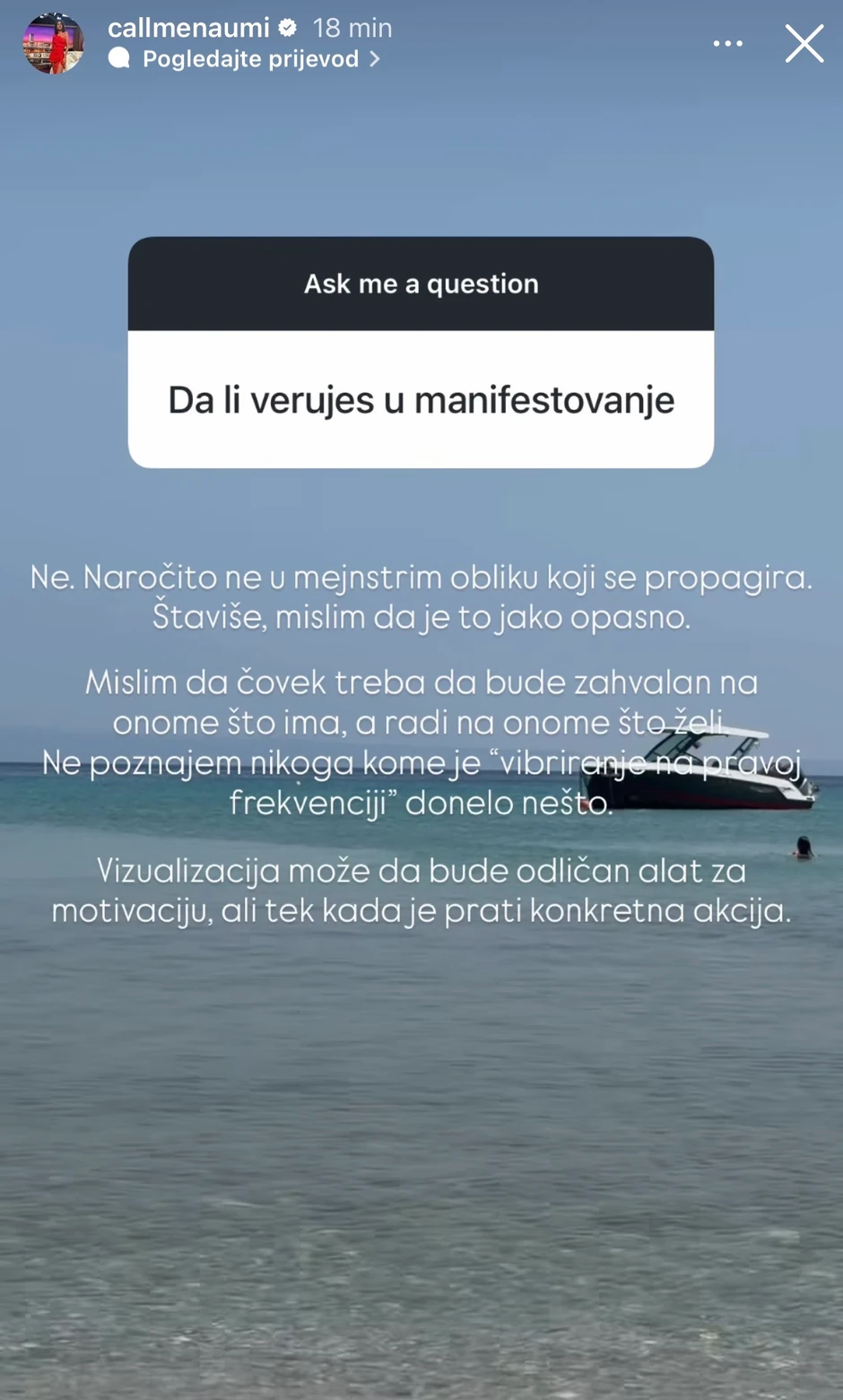 Mina Naumović odgovara na pitanja pratilaca