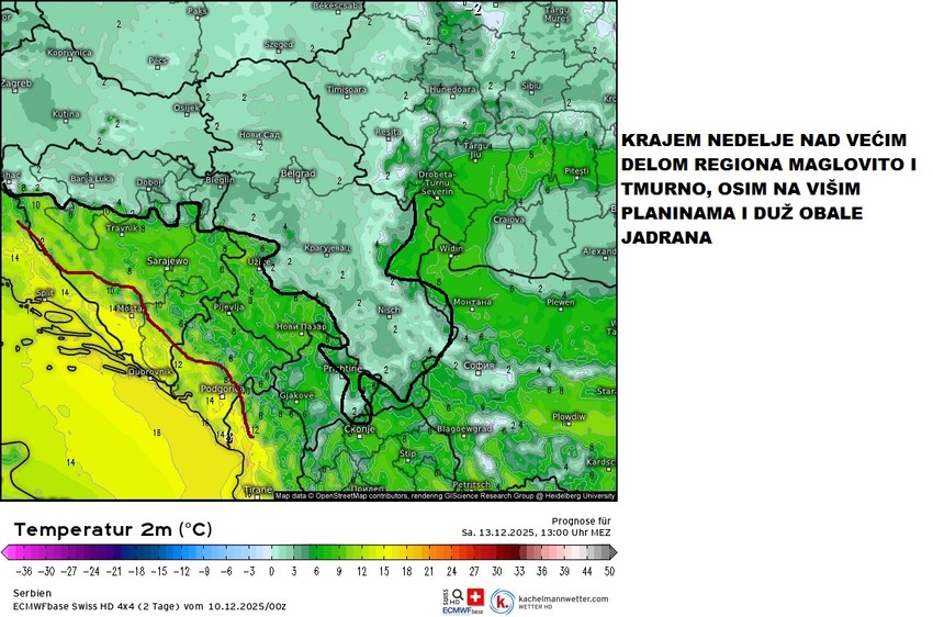Tmurno i maglovito krajem nedelje