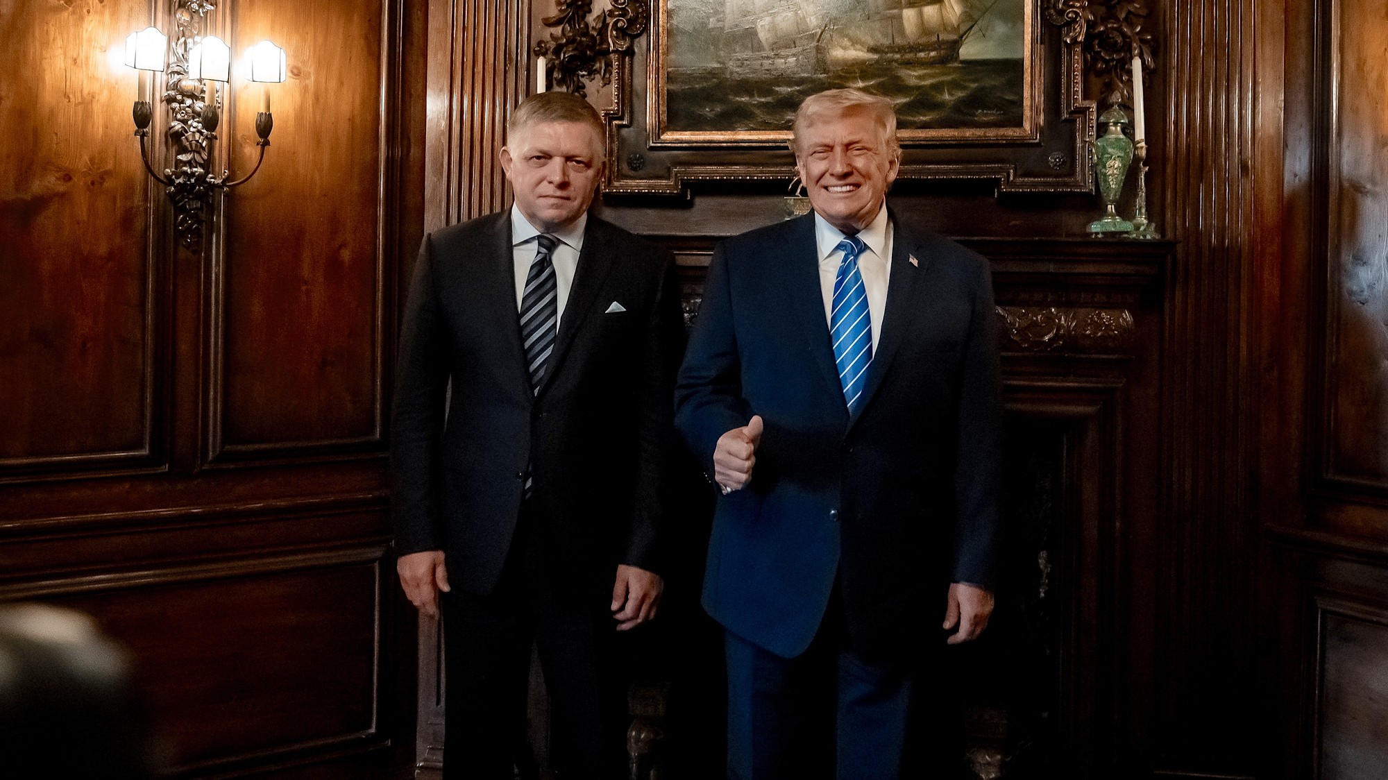 Predseda vlády Slovenskej republiky Robert Fico a Prezident Spojených štátov Donald Trump