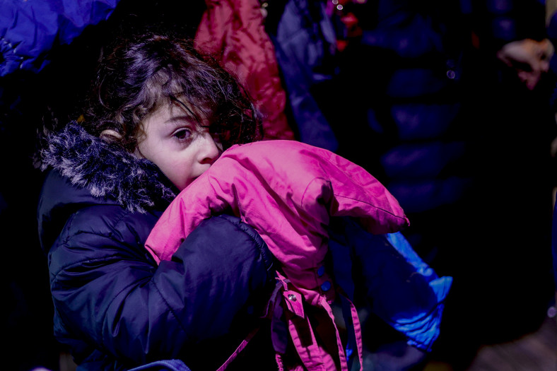 Mała uchodźczyni w białoruskim Grodnie. 2021 r.