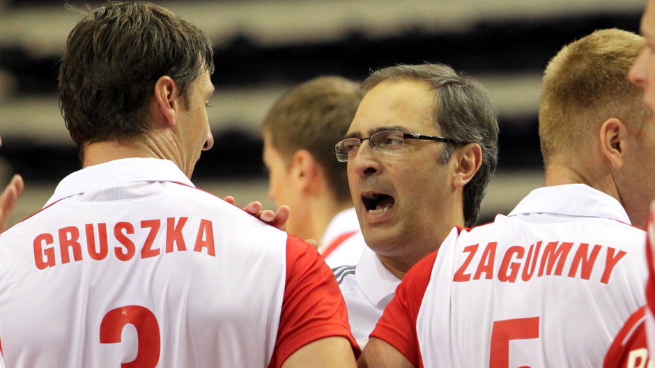 Piotr Gruszka, Daniel Castellani i Paweł Zagumny. Reprezentacja Polski. Izmir 2009 r.