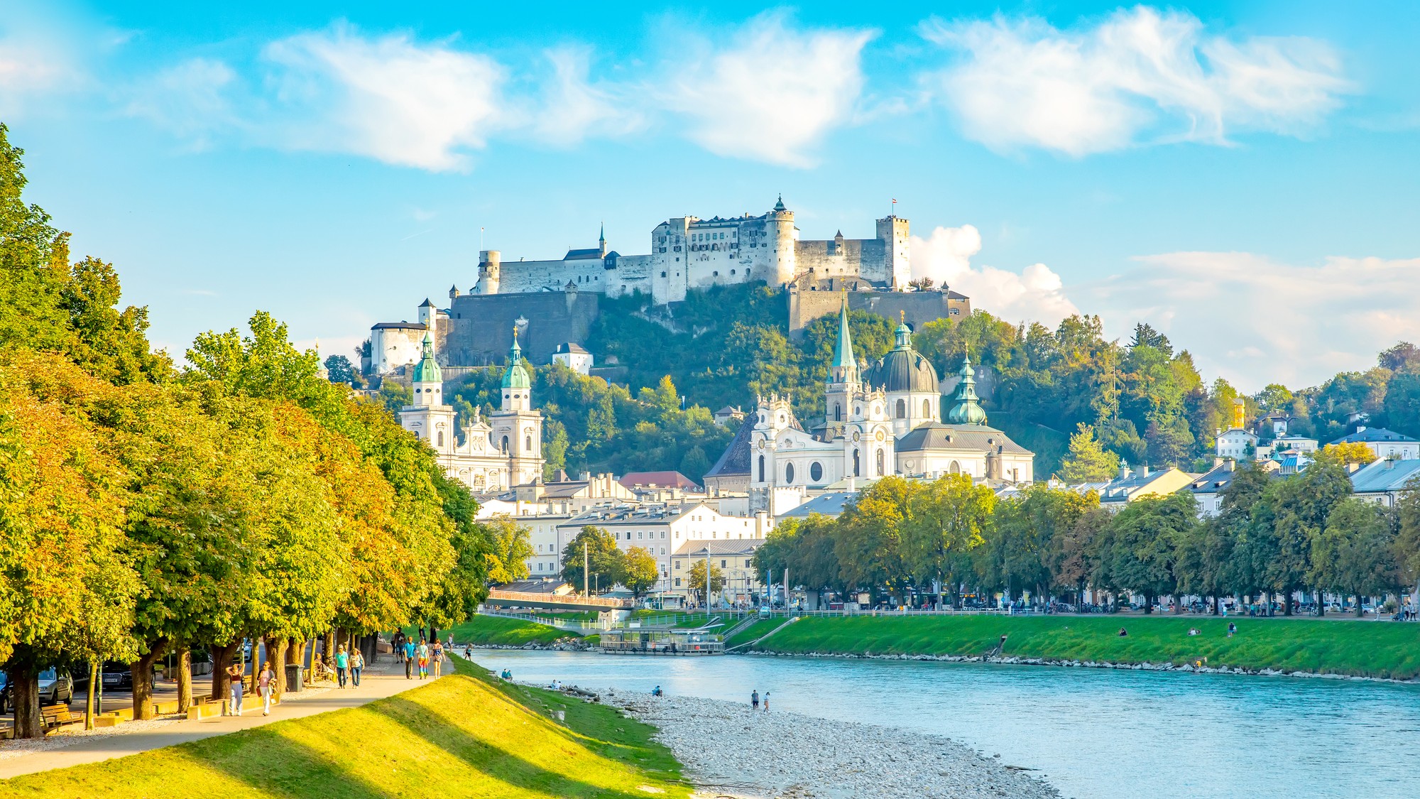 Staré mesto Salzburgu, Rakúsko.
