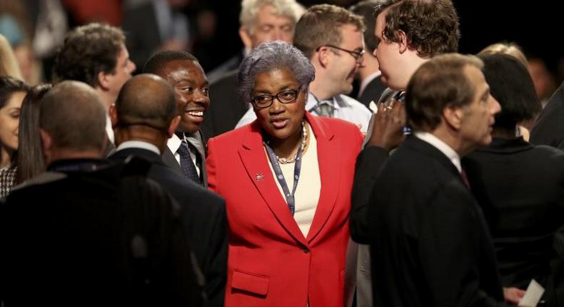 Democratic National Committee Chair Donna Brazile talks with attendees in the crowd before the start of the debate betweenDemocratic U.S. vice presidential nominee Senator Tim Kaine and Republican U.S. vice presidential nominee Governor Mike Pence at Longwood University in... 