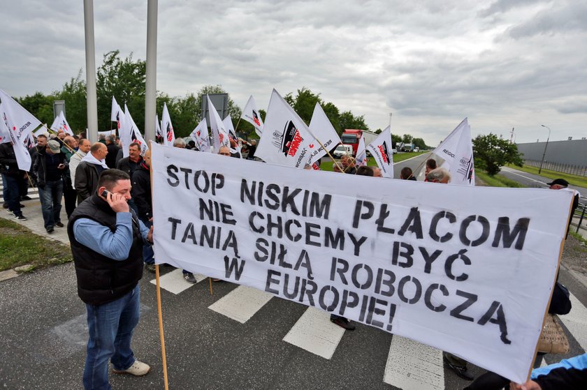 Protest i blokada drogi w Tychach