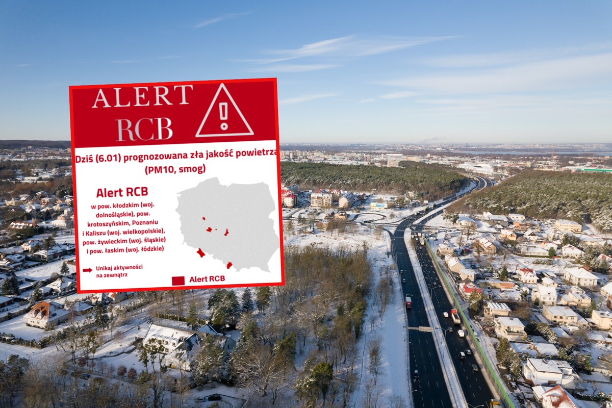 Alert RCB: Zostań w domu. Trujące powietrze w kilku regionach Polski