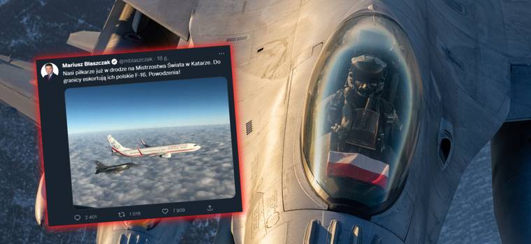 F-16 eskortowało Lewandowskiego i spółkę. Piękny gest, czy przesada na miarę mema?