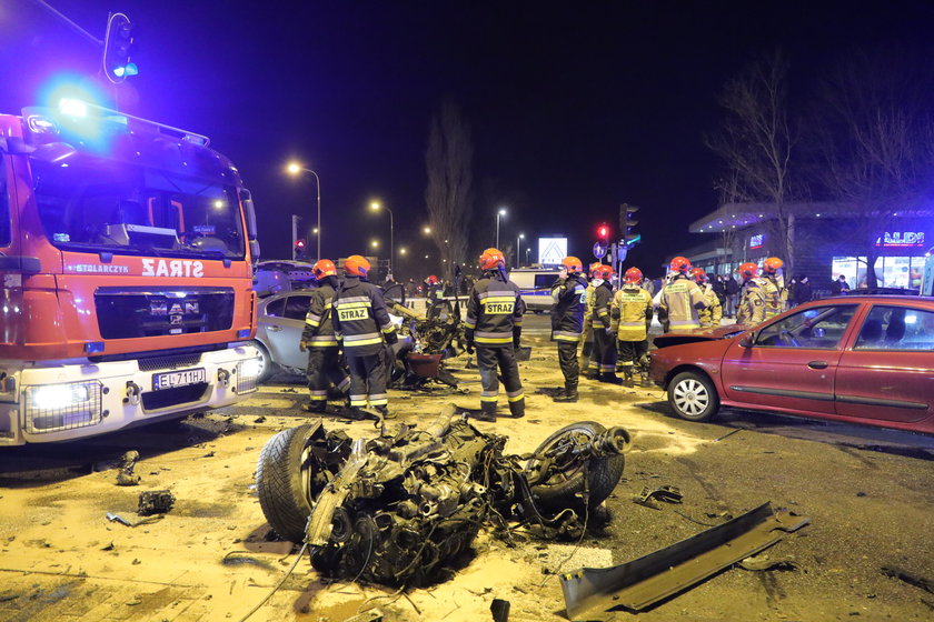 Zderzenie siedmiu aut w Łodzi 