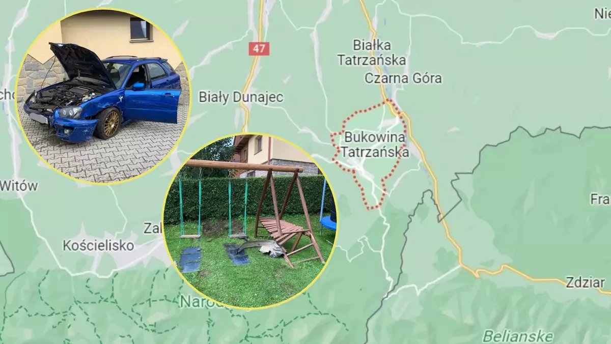 Wypadek w Bukowinie Tatrzańskiej (Zdjęcia: KP PSP Zakopane)
