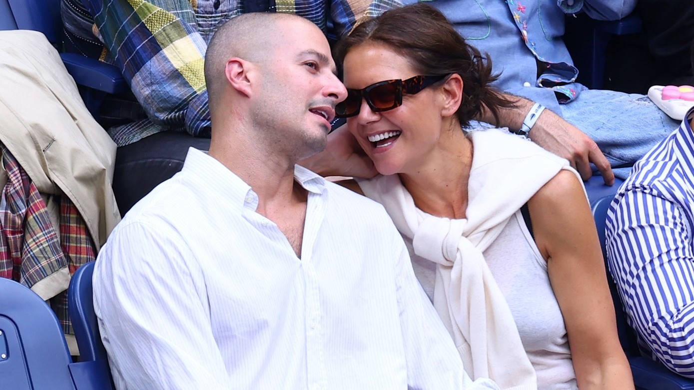 Herečka Katie Holmes a jej priateľ Jason Bard Yarmosky, US Open, Flushing Meadows, New York, Spojené štáty, 13. septembra 2026.