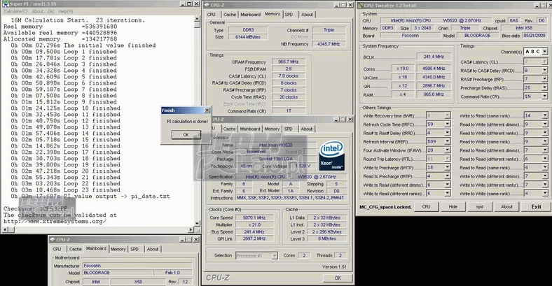 5070 MHz (stabilne) w próbce 16M programu Super Pi