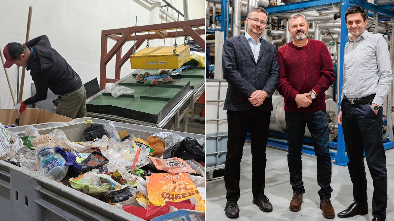 O vývoj a expanziu inovatívnej recyklačnej linky sa postarali (zľava) Martin Ľach z Chemosvitu, Vladimír Daniška z Eurex Energy a Marián Filko zo Siemensu.