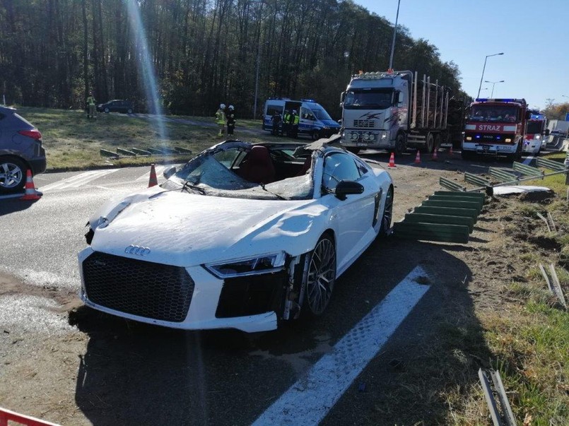 Audi R8 rozbite w Tarnowie