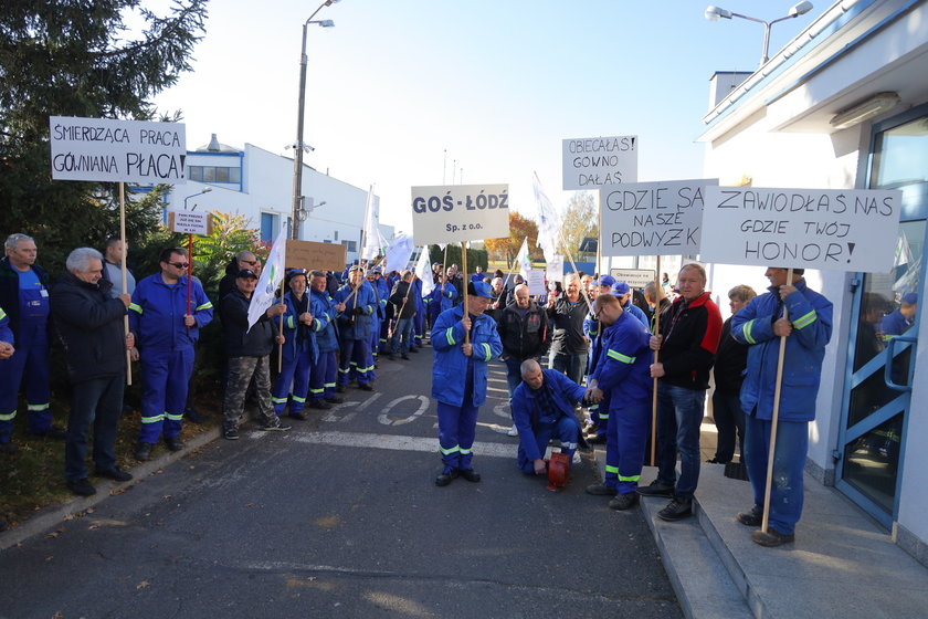 Protest pracowników Grupowej Oczyszczalni Ścieków