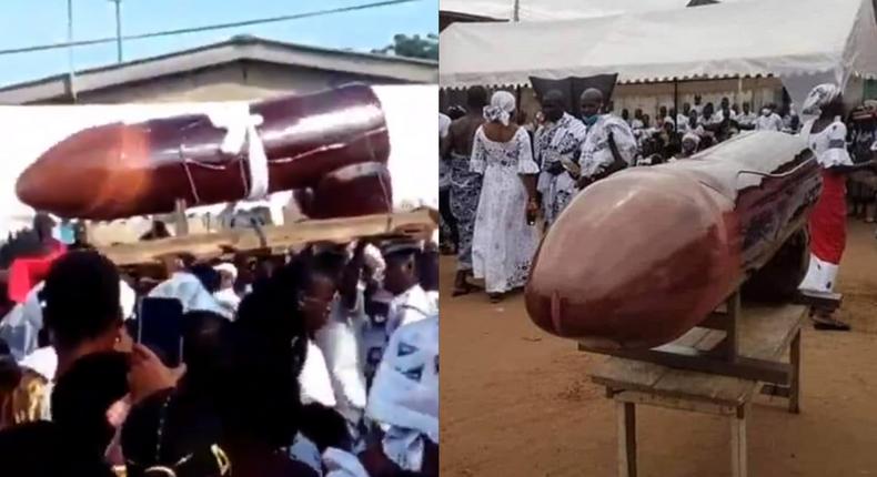 Video of dead person being buried in penis-shaped coffin in Ghana gets people talking (video)