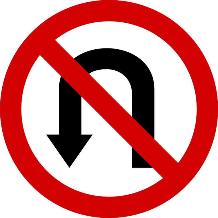 Zakaz zawracania (znak B-23) obowiązuje do najbliższego skrzyżowania włącznie lub do odwołania