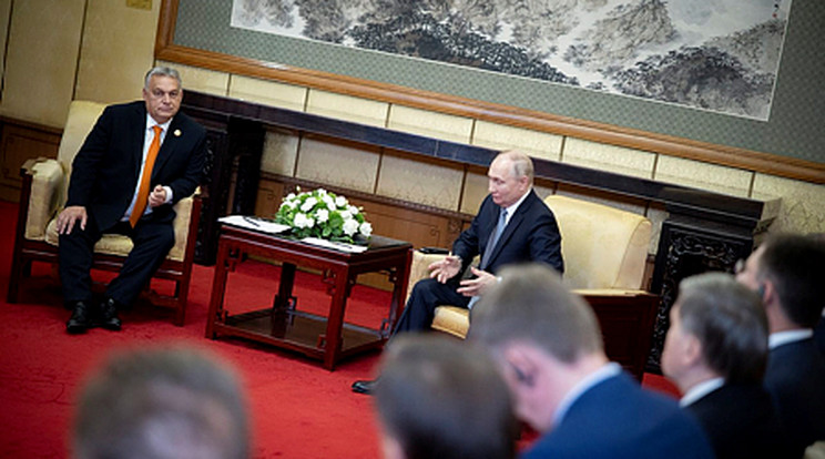 Orbán Viktor miniszterelnök és Vlagyimir Putyin orosz elnök kétoldalú tárgyalást folytatott Pekingben / Fotó: MTI/Miniszterelnöki Sajtóiroda/Fischer Zoltán