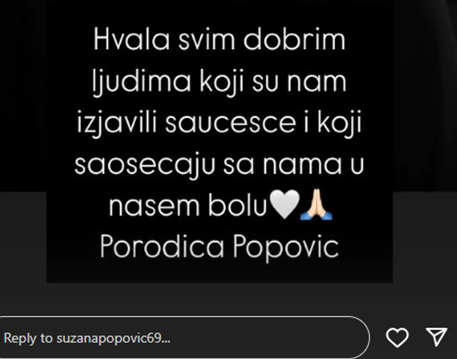 Objava Suzane Jovanović