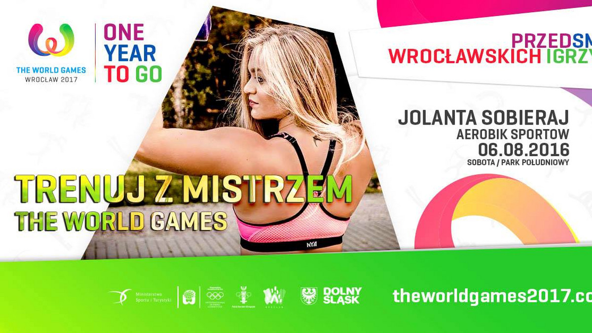 Już jutro w parku Południowym we Wrocławiu odbędą się kolejne zajęcia z cyklu "Trenuj z mistrzem The World Games". Tym razem mieszkańcy będą mogli uczestniczyć w zajęciach z aerobiku sportowego, które poprowadzi Jolanta Sobieraj