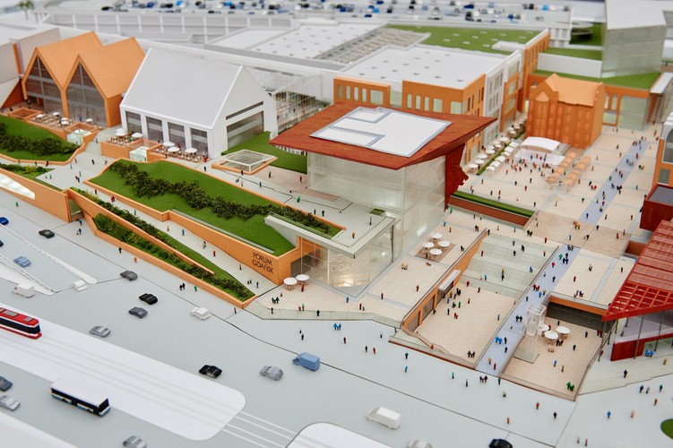 Makietę kompleksu Forum Gdańsk. <br><br>fot. (aw/cat) PAP/Adam Warżawa