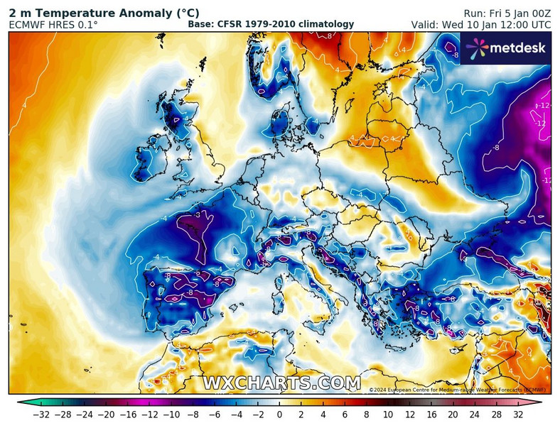 Mroźna zima rozleje się daleko na południe Europy