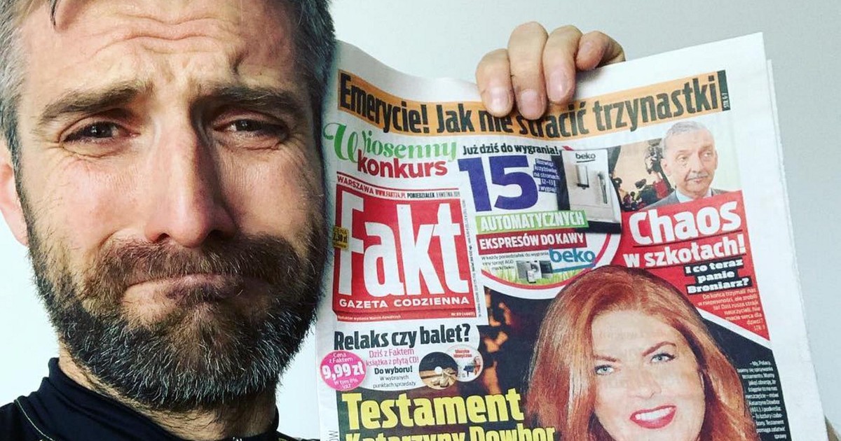 Maciej Dowbor wyśmiał okładkę Faktu o testamencie jego mamy Katarzyny