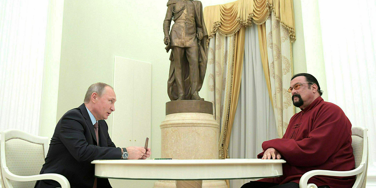 Władimir Putin i Steven Seagal w 2018 r.