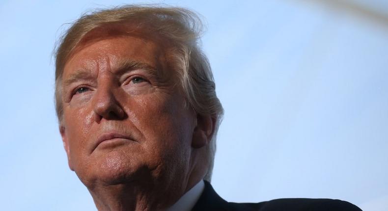 U.S. President Donald Trump speaks to workers during a visit to the Cameron LNG (Liquid Natural Gas) Export Facility in Hackberry, Louisiana, U.S., May 14, 2019. REUTERS/Leah Millis