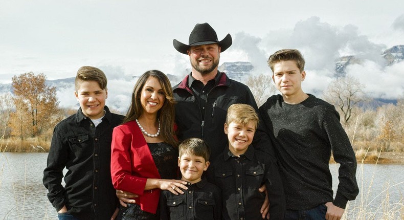 Colorado Rep. Lauren Boebert with her ex-husband and four sons.Lauren Boebert for Congress