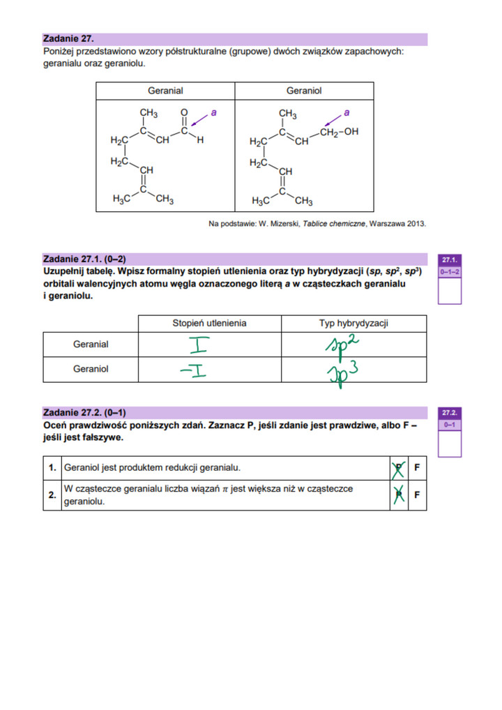 Rozszerzona matura z chemii 2023 - rozwiązanie zad. 27