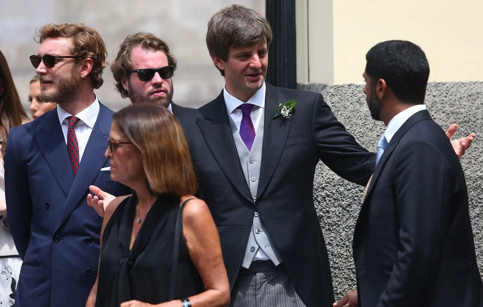 Ślub księcia Christiana z Alessandrą de Osma. Na zdjęciu Pierre Casiraghi i Ernesto Jr., brat pana młodego
