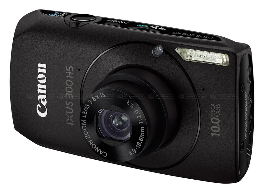 Canon IXUS 300HS, dimenzije: 100x54x23 mm, 175 grama, ekran: 3.0 inča, senzor: 10.0 MP, 3648x2736 px, video 1280x720, memorija: eksterna MMC/SD, baterija: Li-Ion, portovi: USB, HDMI, cena: 180 evra