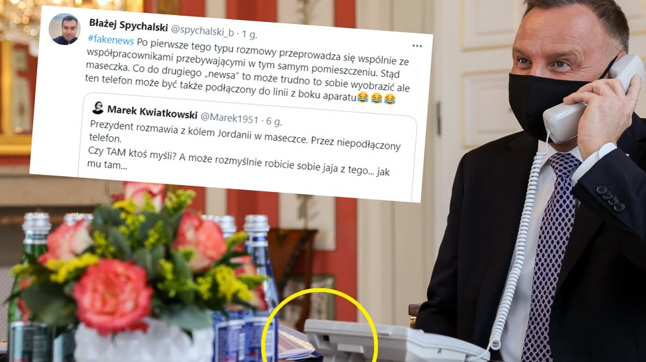 Andrzej Duda rozmawiał przez niepodłączony telefon? Rzecznik zaprzecza