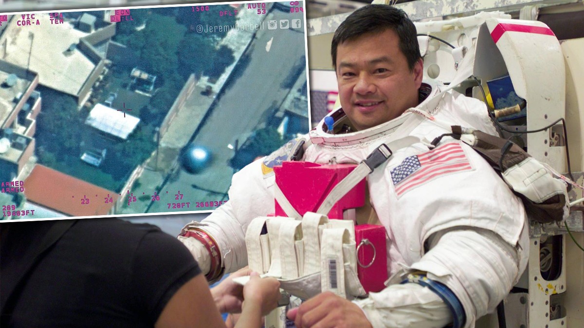 UFO? Mysterious meeting of Astronauta NASA Leroy Chiao with flying balls
