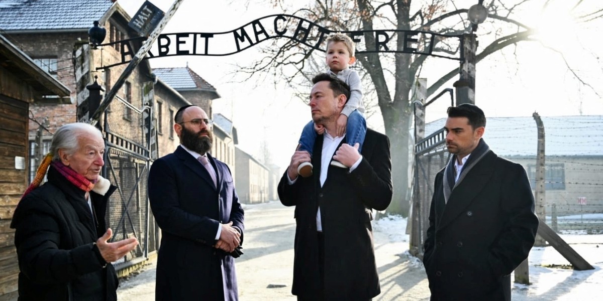 Elon Musk odwiedził Auschwitz-Birkenau z synkiem.