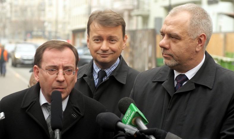 Mariusz Kamiński, Mariusz Błaszczak i Jacek Sasin w 2014 roku