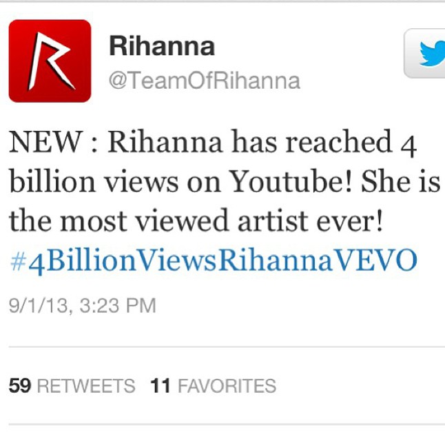Amint ez a képről is kiderül, Rihanna Youtube csatornáját nézték meg a legtöbben.