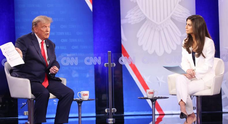 Donald Trump appears at a CNN Town Hall event moderated by CNN host Kaitlan Collins.CNN