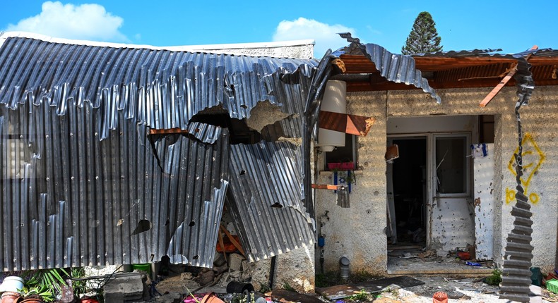 A house lies in ruins after an attack by Hamas militants on this kibbutz days earlier near the border with Gaza.Alexi J. Rosenfeld/Getty Images