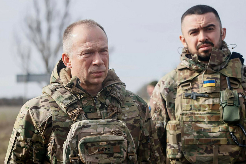 Naczelny Dowódca Sił Zbrojnych Ukrainy Ołeksandr Syrski odwiedza wschodnią linię frontu, Ukraina, 25 lutego 2024 r.