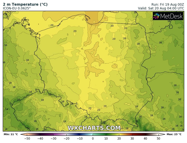 Noc miejscami będzie tropikalna