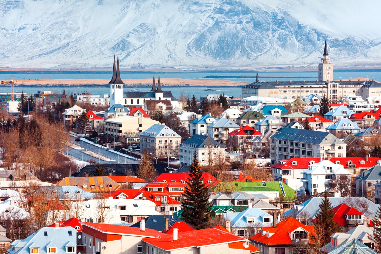 Hlavné mesto Islandu Reykjavík. 