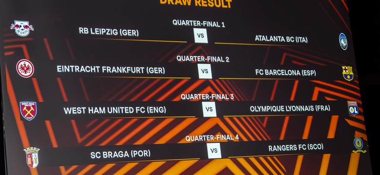 Barcelona z Eintrachtem, West Ham z Lyonem w ćwierćfinale Ligi Europy