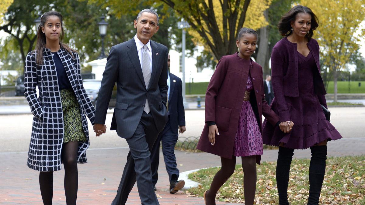 Barack Obama córki Malia Obama Sasha Obama Michelle Obama