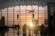 passengers in shenzhen international airport, china.