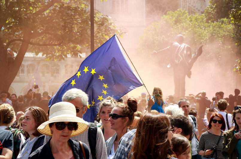 Protestujący nieśli flagi UE i symbole narodowe różnych państw, a także transparenty i hasła, m.in. "Je suis Europeene" (jestem Europejką), "We love Europe" (kochamy Europę), "Londyn był za pozostaniem (w UE)", "Europa - tak, ksenofobia - nie", "Naszą przyszłość skradziono".
