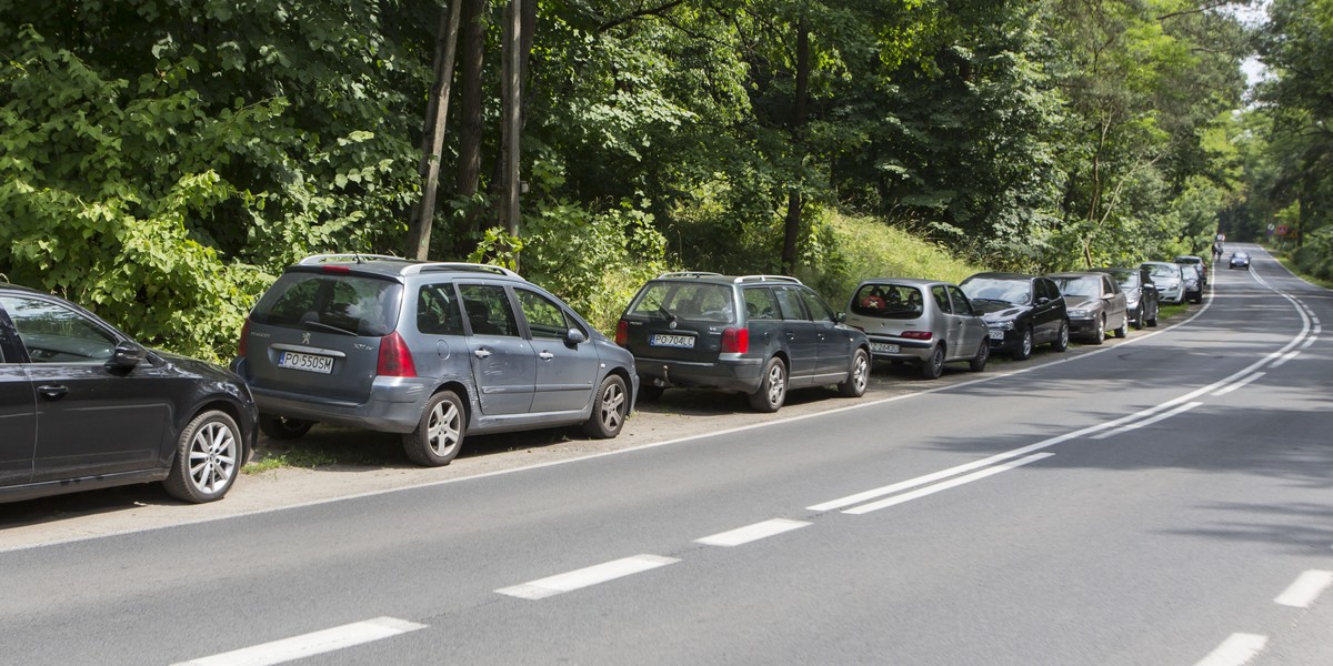 Parking przy jeziorze Strzeszynek