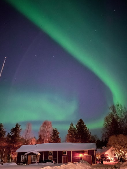 Zorza polarna nad Laponią