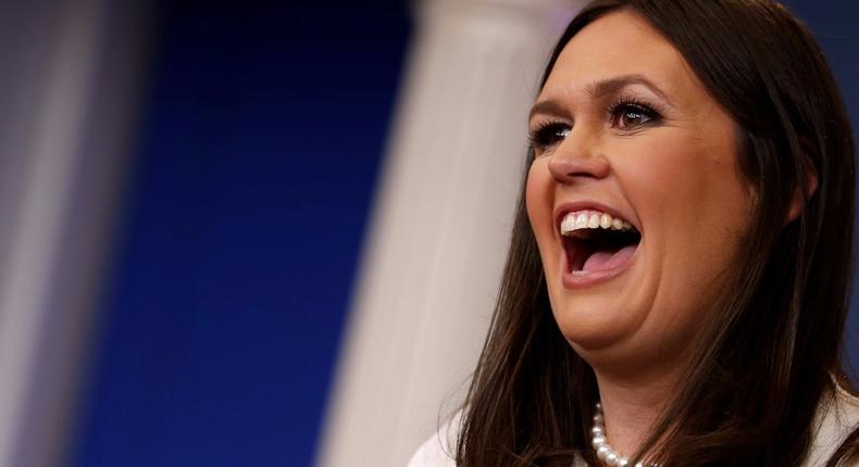 Sarah Huckabee Sanders at a White House press briefing on June 5.