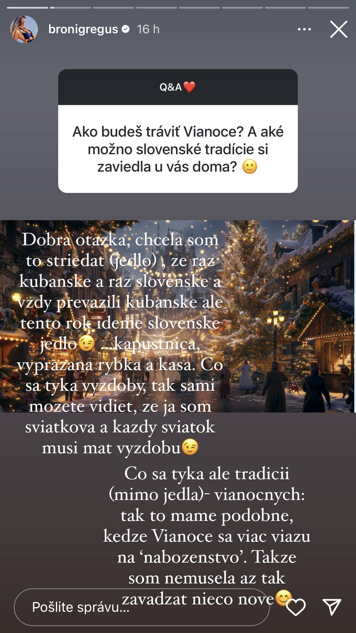 Broňa Gregušová vysvetlila, ako oslavujú Vianoce.